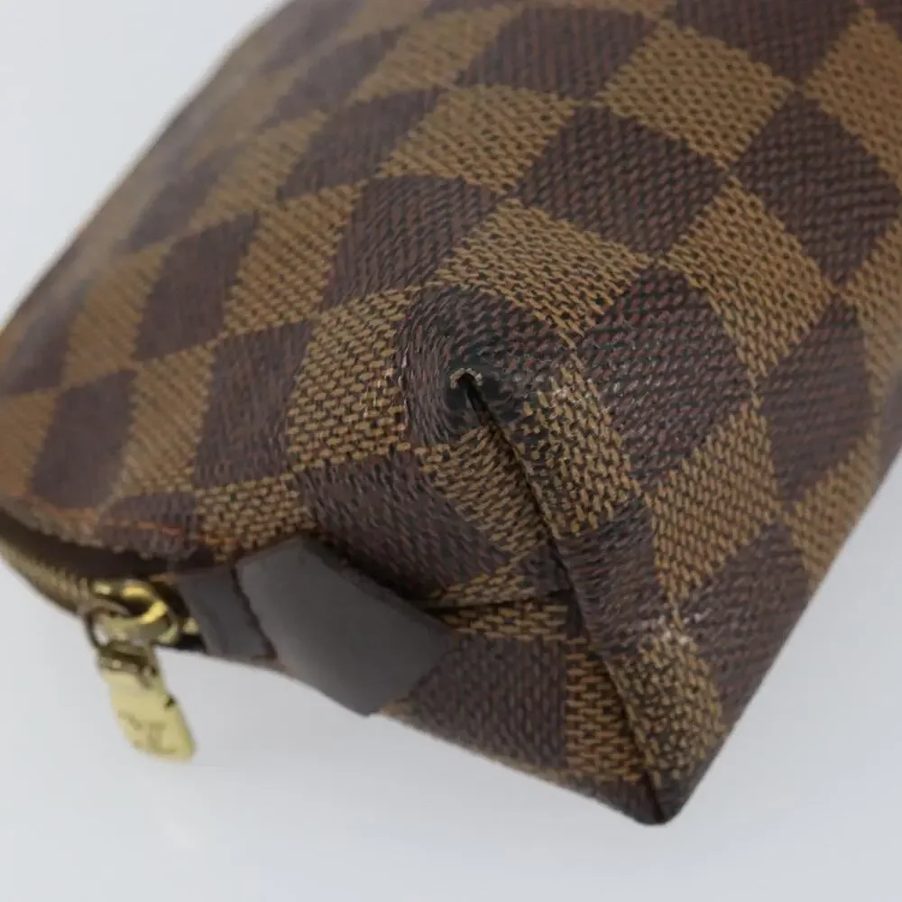 Louis Vuitton Damier Ebene Pochette Cosmetic PM Pouch Brown